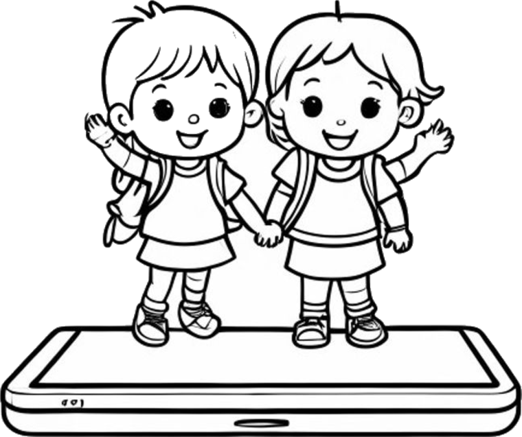 Two kids walking home from school