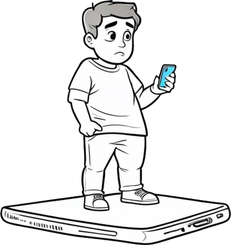 A man sensing something feels off, checking Safer